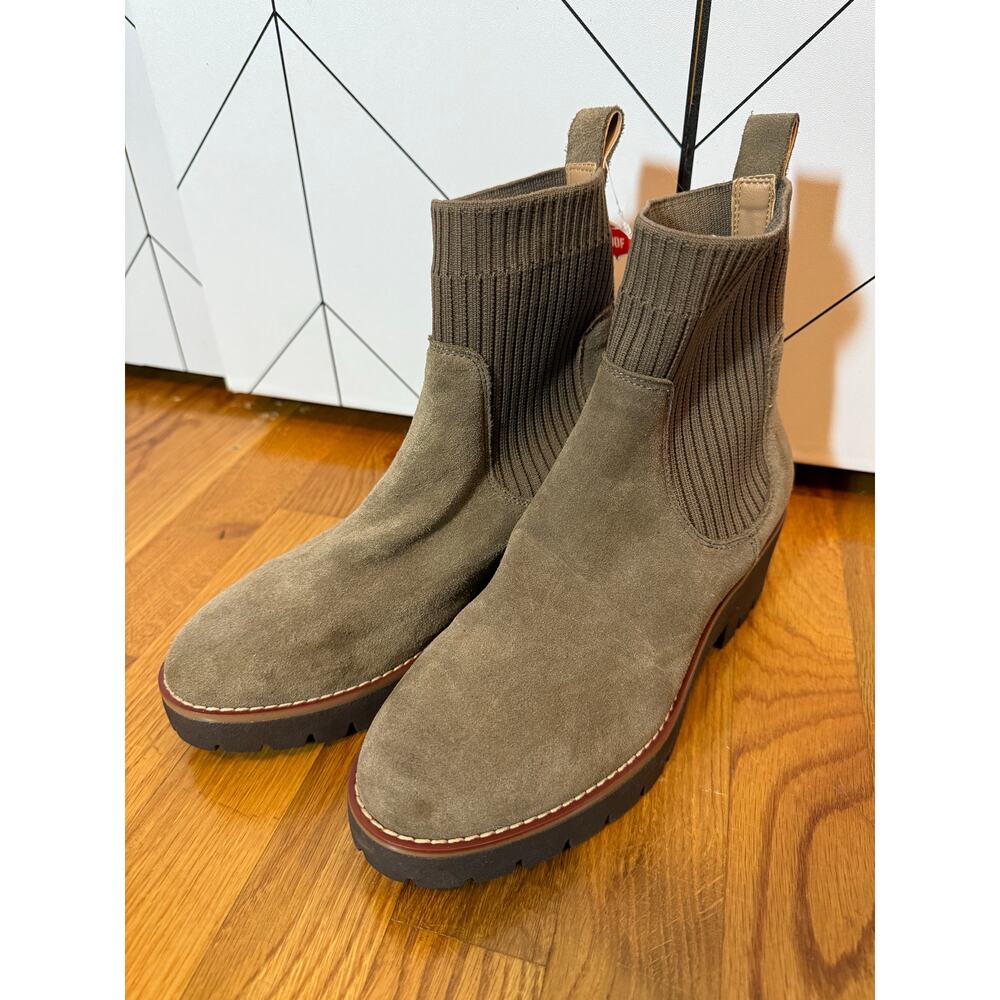 Blondo Darren Womens 8.5 Waterproof Brown Dark Taupe Suede Boot Ankle Boots